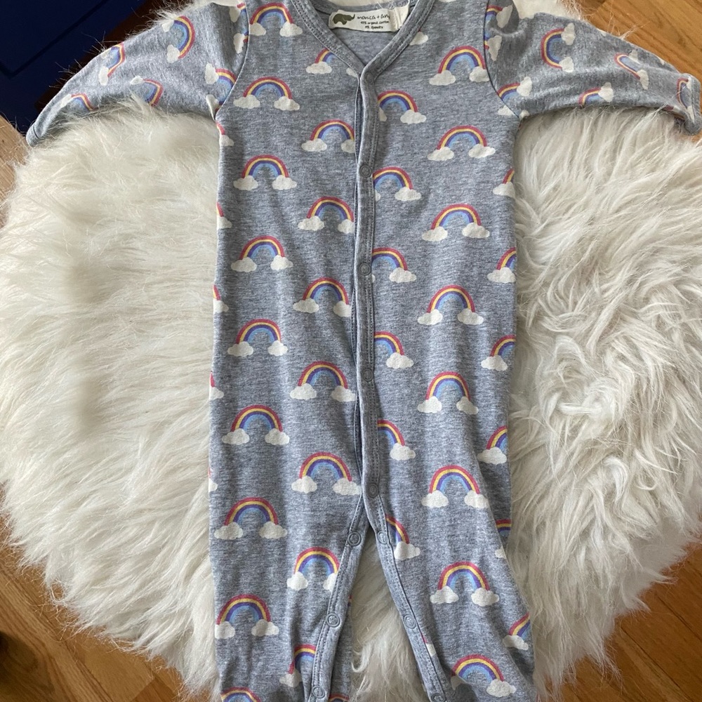 Monica + Andy 0-3 month rainbow one piece